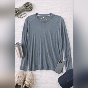 Freefly Performance Blue Crew Neck L Sleeve Bamboo Cotton Tshirt. Mens Large